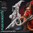 Puss in Boots - Tabaxi Caravan - PRESUPPORTED - 32mm Scale - illustrated & Stats