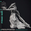 Pyrimid head - Quiet Mountains - 2 Models -  PRESUPPORTED - Illustrated and Stats - 32mm scale