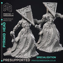 Pyrimid head - Quiet Mountains - 2 Models -  PRESUPPORTED - Illustrated and Stats - 32mm scale