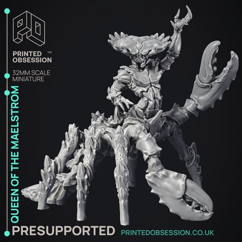 Queen of the Malestrom - Elemental Boss - PRE SUPPORTED - D&D - 32mm