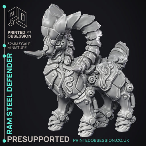 Ram Steel Defender - Artificer Construct - PRESUPPPORTED - 32mm Scale - Only-Games