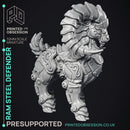 Ram Steel Defender - Artificer Construct - PRESUPPPORTED - 32mm Scale