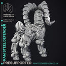 Ram Steel Defender - Artificer Construct - PRESUPPPORTED - 32mm Scale