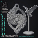 Ravens Eye Pendant - RP item & Familar - PRESUPPORTED - Illustrated and Stats - 32mm scale
