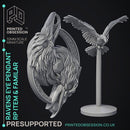 Ravens Eye Pendant - RP item & Familar - PRESUPPORTED - Illustrated and Stats - 32mm scale