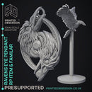 Ravens Eye Pendant - RP item & Familar - PRESUPPORTED - Illustrated and Stats - 32mm scale
