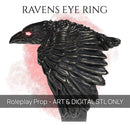 Ravens Eye Ring - D&D prop - Ring - PRESUPPORTED