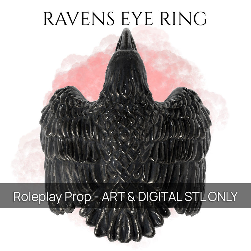 Ravens Eye Ring - D&D prop - Ring - PRESUPPORTED