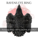 Ravens Eye Ring - D&D prop - Ring - PRESUPPORTED