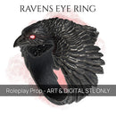 Ravens Eye Ring - D&D prop - Ring - PRESUPPORTED