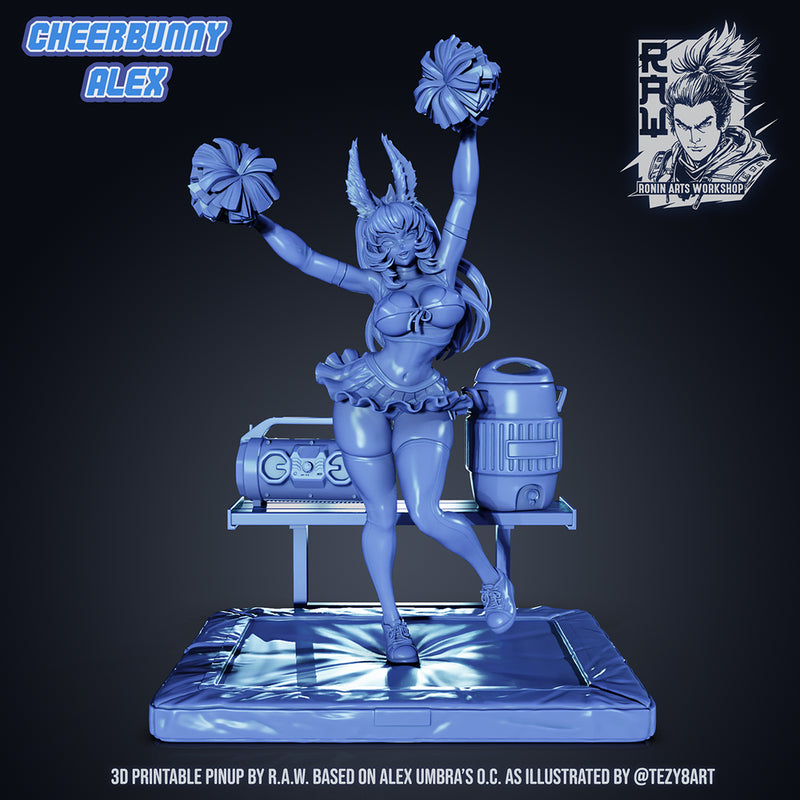 Cheerbunny Alex (NSFW) - 75mm and 120mm Pin-Up - STL only - Only-Games