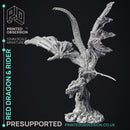 Red Dragon & Rider - 2 versions - Gyth - PRE SUPPORTED - D&D 32mm