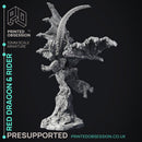 Red Dragon & Rider - 2 versions - Gyth - PRE SUPPORTED - D&D 32mm