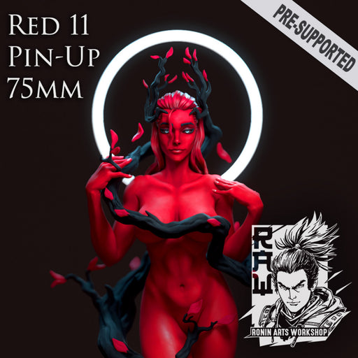 Red 11 - Pin Up, 75mm, Pre-Supported - STL only - Only-Games
