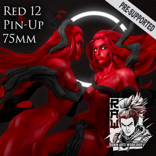 Red 12 - Double Figure Pin-Up - STL only - Only-Games
