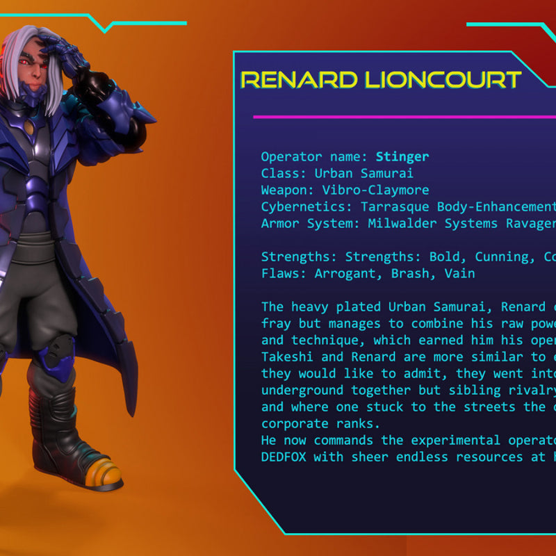 Stinger Renard - Cyberpunk Street Samurai - 54mm - Only-Games