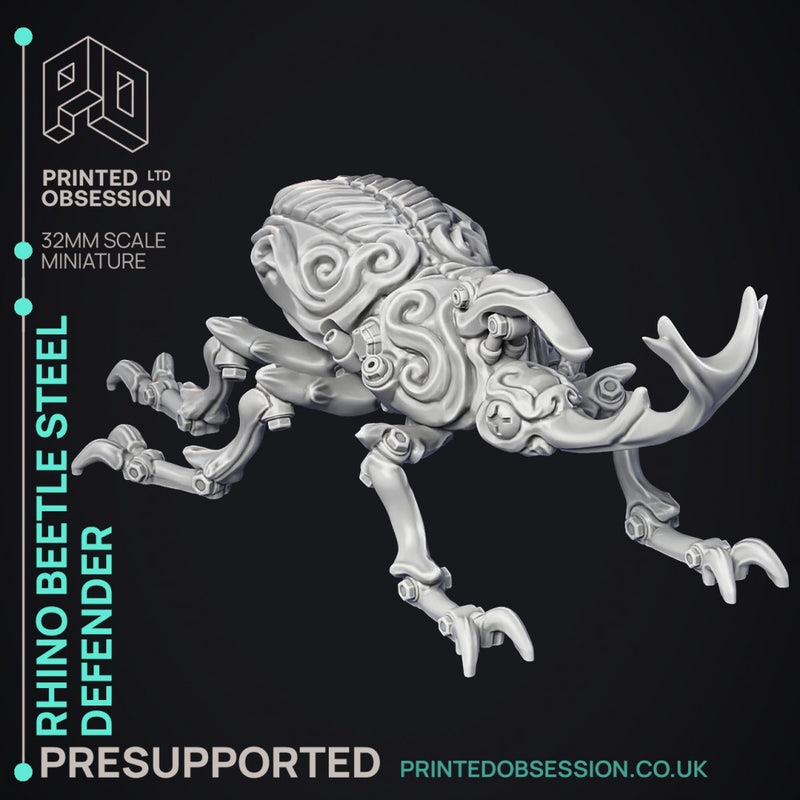 Rhino Beetle Steel defender - Artificer Construct - PRESUPPORTED - 32mm Scale