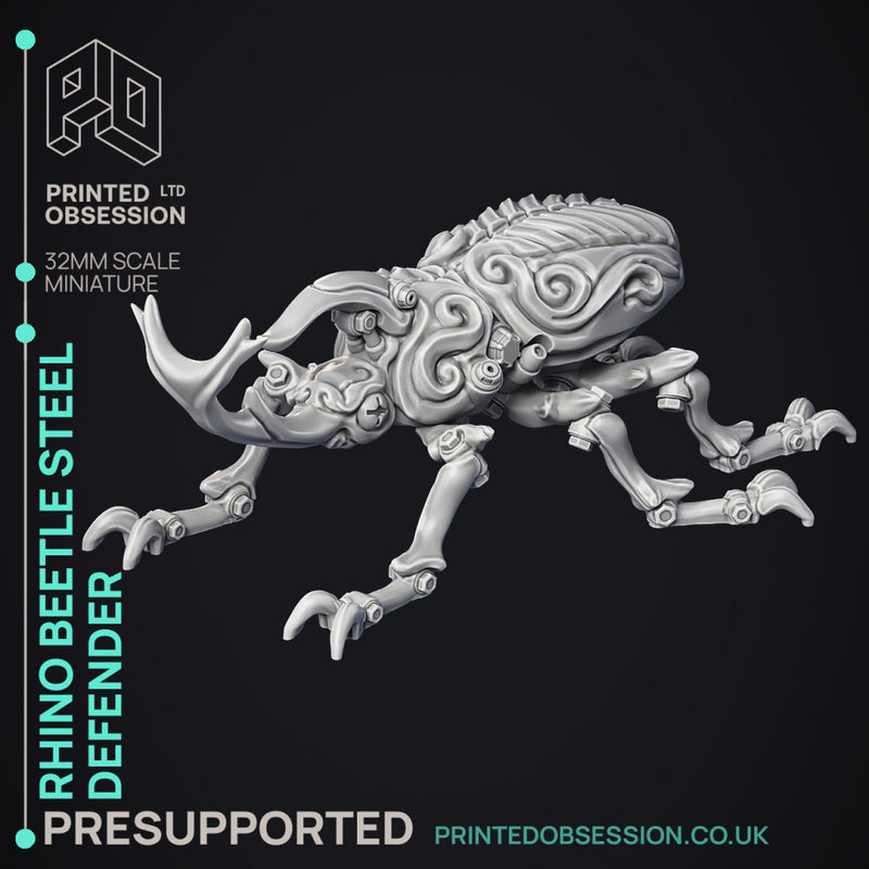 Rhino Beetle Steel defender - Artificer Construct - PRESUPPORTED - 32mm Scale