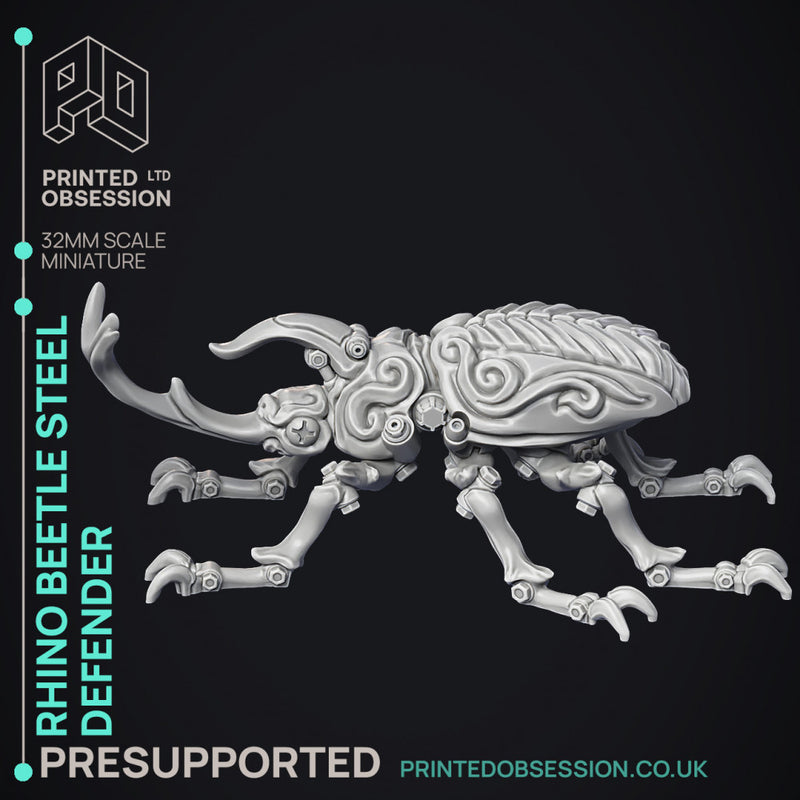 Rhino Beetle Steel defender - Artificer Construct - PRESUPPORTED - 32mm Scale