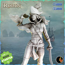 Parrot Pirate Robin - Pirate Captain with Parrot - 75mm + 35mm Scale