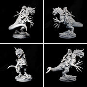Rodica And Dreadclaw - Female Barbarian riding on therizinosaurus - STL only - Only-Games