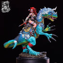 Rodica And Dreadclaw - Female Barbarian riding on therizinosaurus - STL only - Only-Games