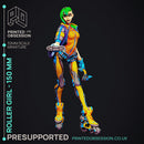 Roller Girl - Cute Cyberpunk desktop girl - PRESUPPORTED - 150 mm model