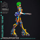 Roller Girl - Cute Cyberpunk desktop girl - PRESUPPORTED - 150 mm model