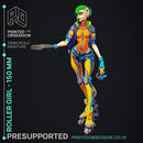 Roller Girl - Cute Cyberpunk desktop girl - PRESUPPORTED - 150 mm model