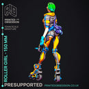 Roller Girl - Cute Cyberpunk desktop girl - PRESUPPORTED - 150 mm model