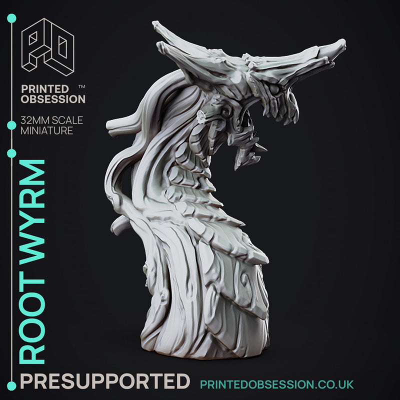 Root Wyrm - Wood Dragon - PRESUPPORTED - 32mm Scale
