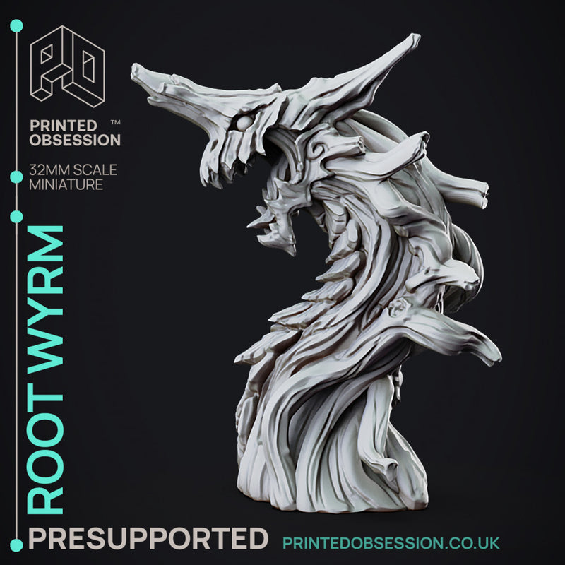 Root Wyrm - Wood Dragon - PRESUPPORTED - 32mm Scale
