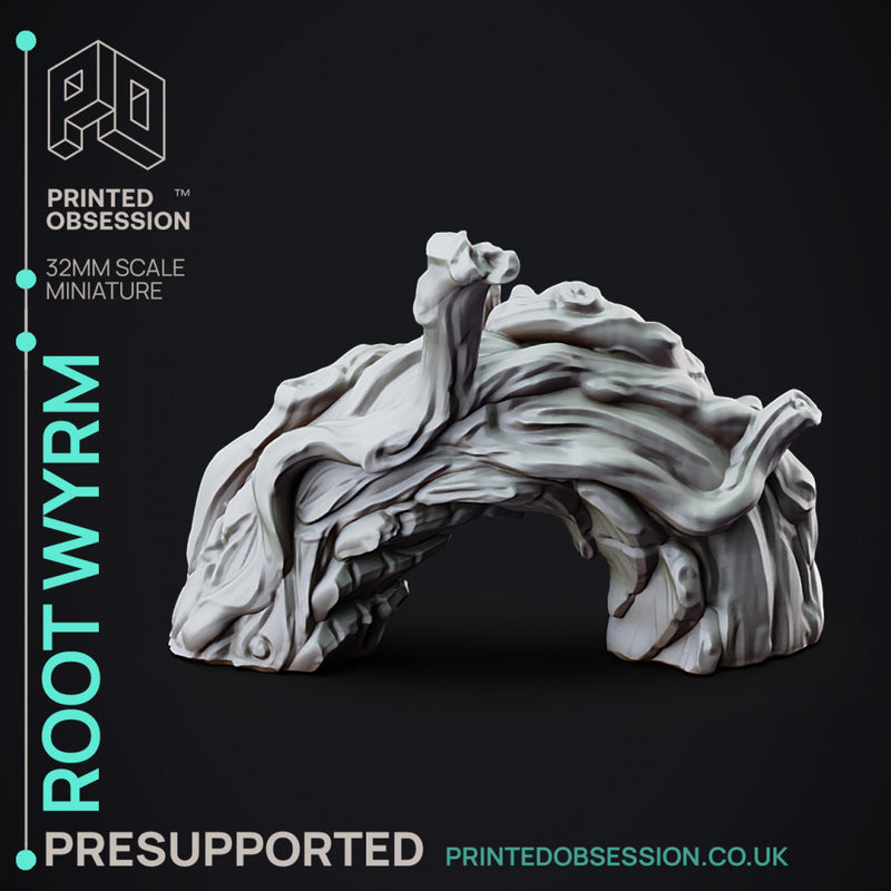Root Wyrm - Wood Dragon - PRESUPPORTED - 32mm Scale