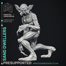 Sand Dwellers - 3 Models -  Wondering Desert -  PRESUPPORTED - Illustrated and Stats - 32mm scale