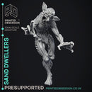 Sand Dwellers - 3 Models -  Wondering Desert -  PRESUPPORTED - Illustrated and Stats - 32mm scale