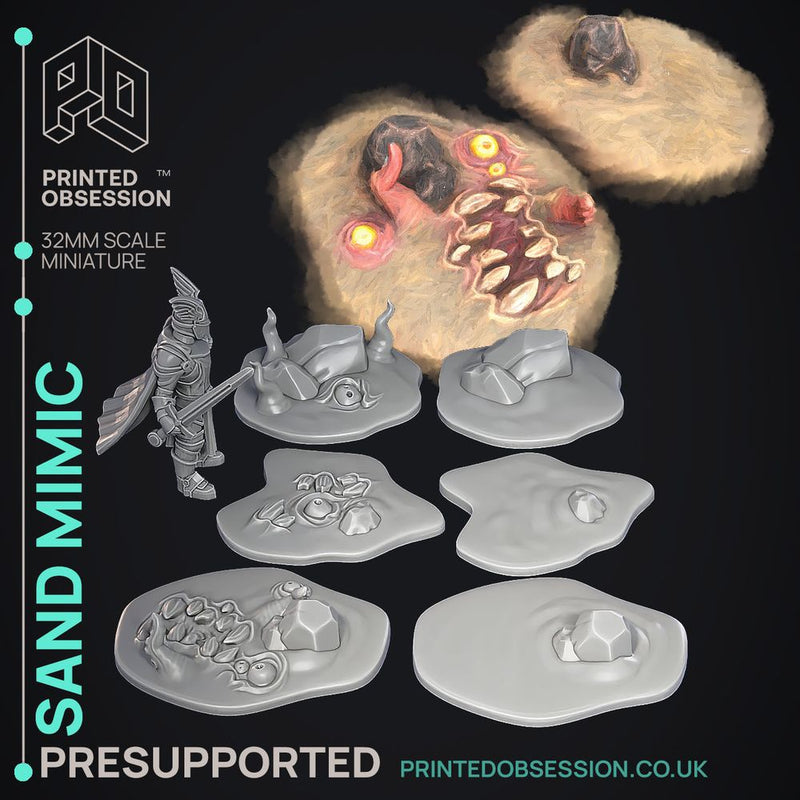 Sand Mimic - 6 Models - Wondering Desert - PRESUPPORTED - Illustrated and Stats - 32mm scale