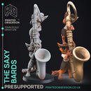 The Saxy Bards - Tabaxi Caravan - PRESUPPORTED - 32mm Scale - Illustrated & Rules