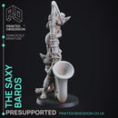 The Saxy Bards - Tabaxi Caravan - PRESUPPORTED - 32mm Scale - Illustrated & Rules
