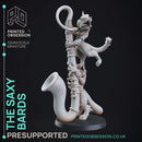 The Saxy Bards - Tabaxi Caravan - PRESUPPORTED - 32mm Scale - Illustrated & Rules