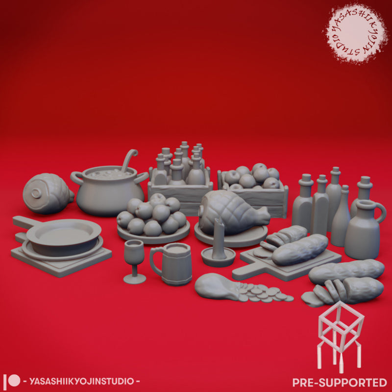 Tavern Scatter - Tabletop Props (Pre-Supported)