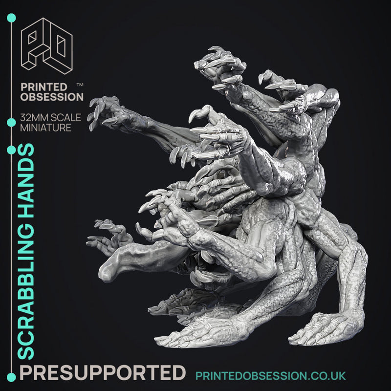 Scrabbling Hands - Ghast Busters - Undead abomination - PRESUPPORTED - Illustrated and Stats - 32mm scale
