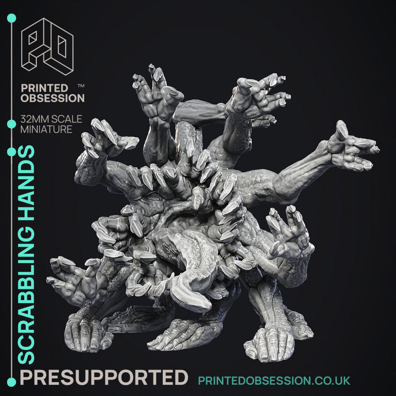 Scrabbling Hands - Ghast Busters - Undead abomination - PRESUPPORTED - Illustrated and Stats - 32mm scale