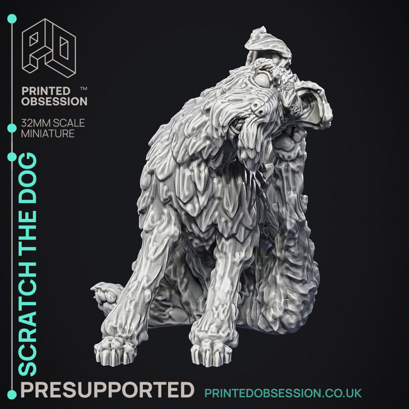 Scratch - NPC Dog -  PRESUPPORTED - Illustrated and Stats - 32mm scale