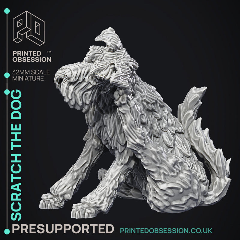Scratch - NPC Dog -  PRESUPPORTED - Illustrated and Stats - 32mm scale