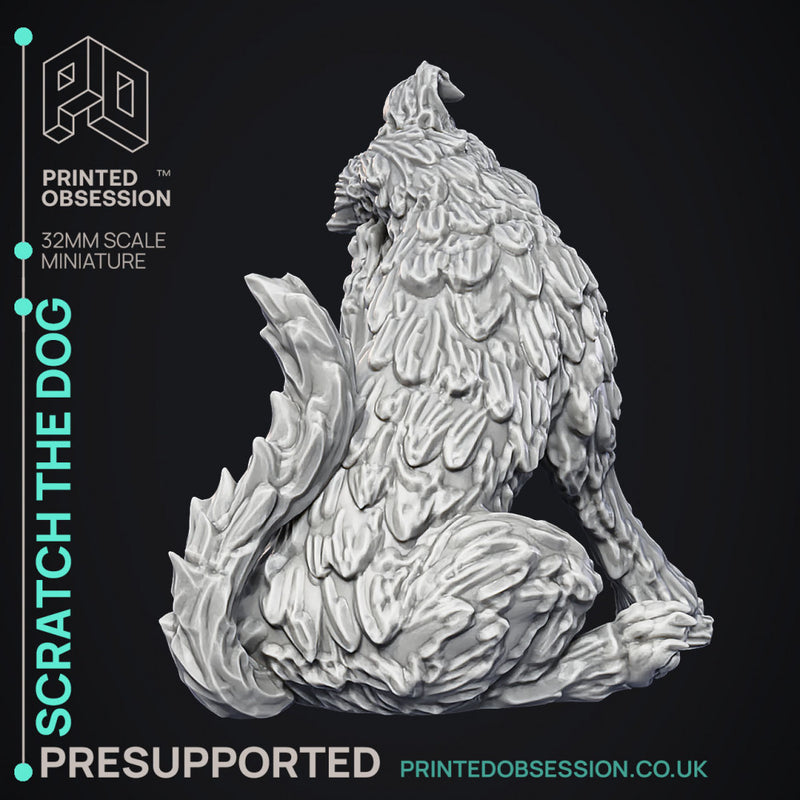Scratch - NPC Dog -  PRESUPPORTED - Illustrated and Stats - 32mm scale
