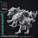 Shadow Mastiffs - 3 Shadowfell Monsters - PRESUPPORTS - 32mm scale