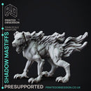 Shadow Mastiffs - 3 Shadowfell Monsters - PRESUPPORTS - 32mm scale