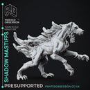 Shadow Mastiffs - 3 Shadowfell Monsters - PRESUPPORTS - 32mm scale
