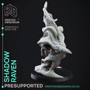 Shadow Raven - Elemental Familar - PRESUPPORTED - 32mm scale.