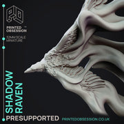 Shadow Raven - Elemental Familar - PRESUPPORTED - 32mm scale. - Only-Games